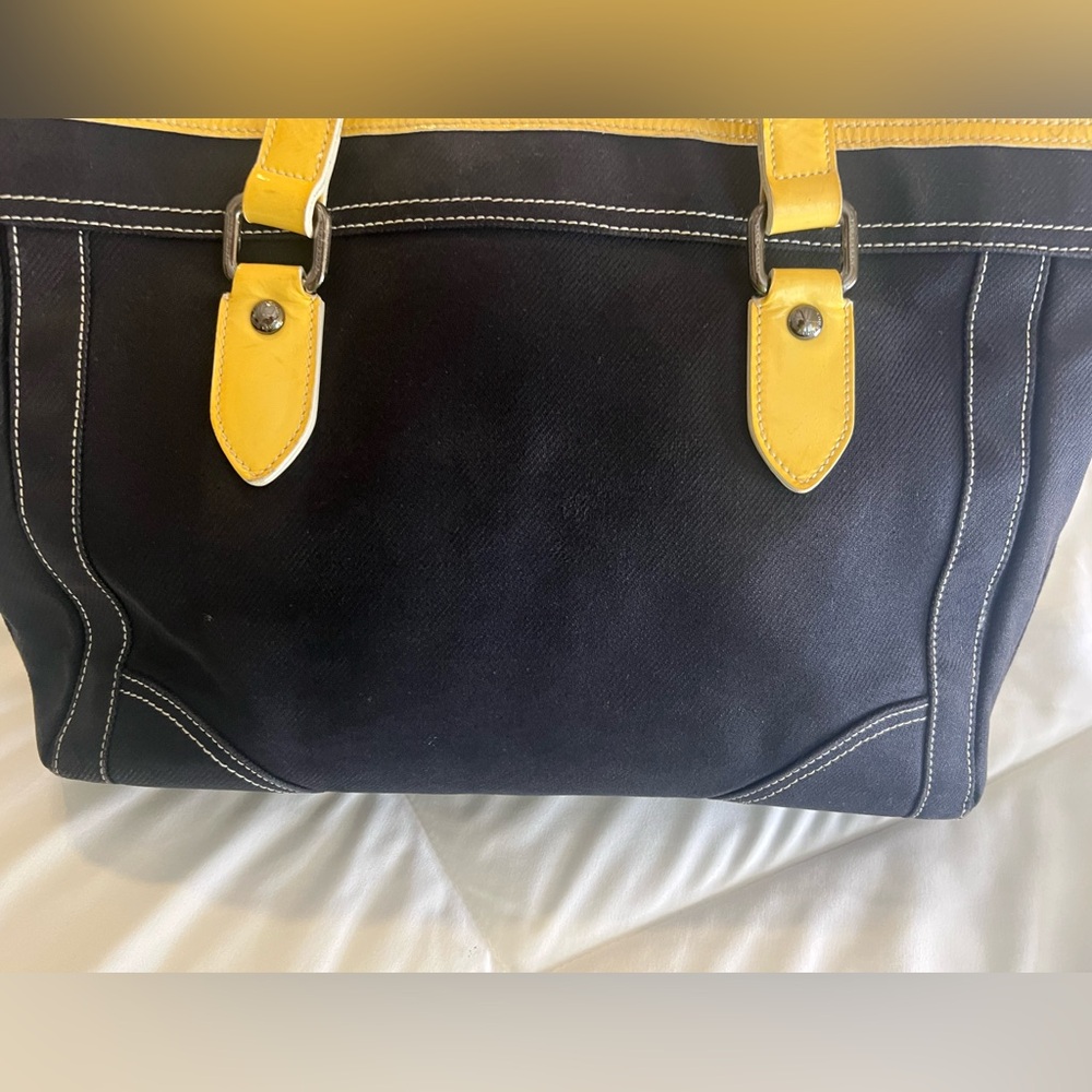 Burberry Black/yellow large tote.